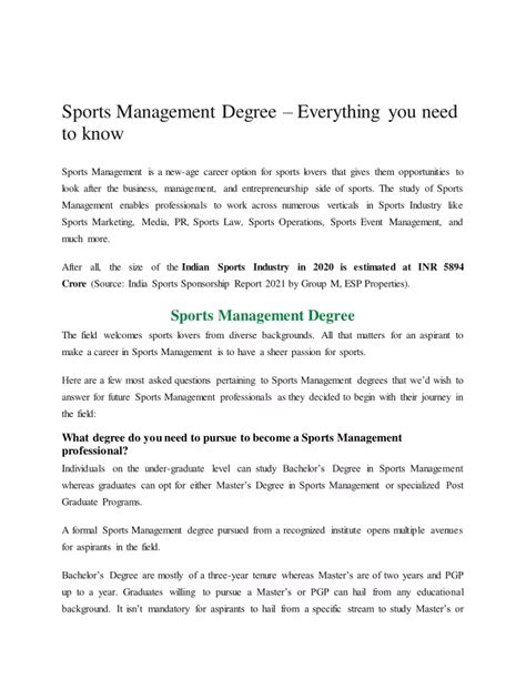 Ppt Sports Management Degree Everything You Need To Know Blog By Iism Powerpoint