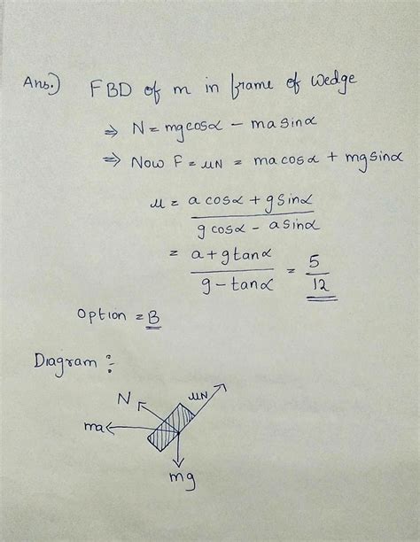 A Block Of Mass M Is Lying On A Wedge Having Inclination Angle Alpha