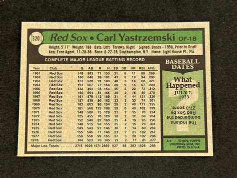 Lot Topps Carl Yastrzemski Hof