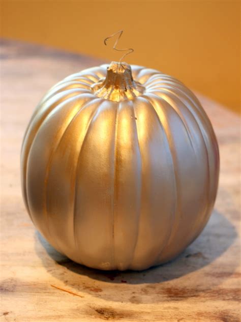 How To Gild Fake Pumpkins With Metallic Paint Redoux Interiors