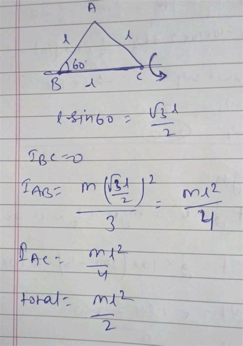 Physics Three Identical Rods Each Of Mass M Length L Are Joined To