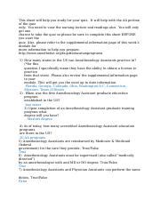 Anesthesiology Assistant Quiz Preparation Guide Course Hero