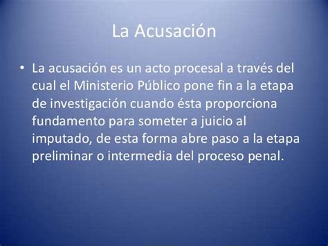 La Acusacion Y La Audiencia Preliminar