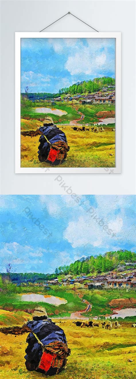 Oil Painting Landscape Decors & 3D Models | PSD Free Download - Pikbest