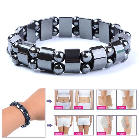 Pulsera elástica de hematita magnética brazalete de terapia magnética