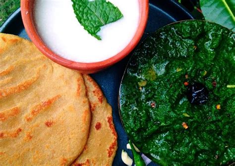 Sarson Ka Saag Makai Ki Roti Or Namkeen Lassi Recipe By Hiba Imran Cookpad