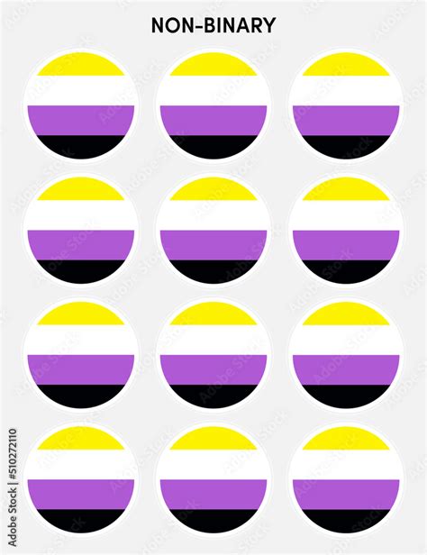 Set Of Pride Flags Non Binary Flags In The Shape Of A Circle Circle