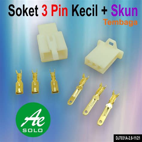 Jual Socket 3 Pin Kecil Skun Soket Motor Konektor Motor Kabel Motor