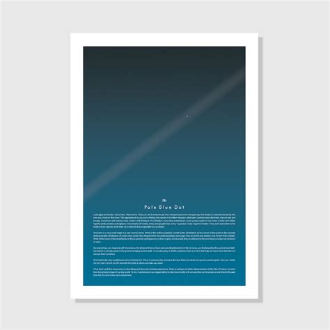 Carl Sagan The Pale Blue Dot Print Full Quote Poster Print Etsy