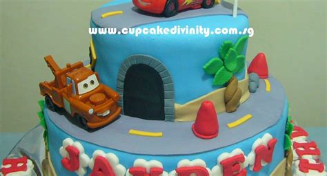 Two Tier Lightning Mcqueen Cakes Photo Lightning Mcqueen Two Tier