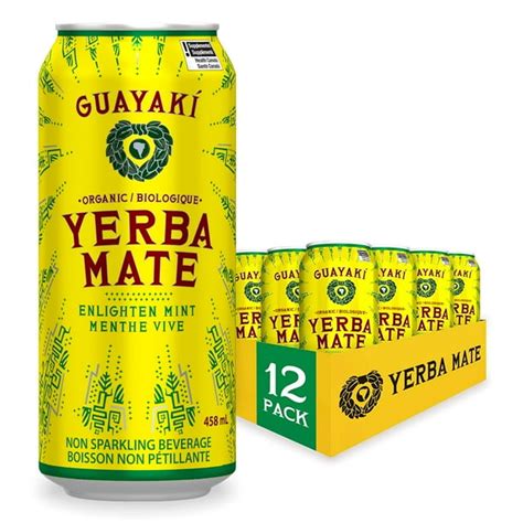 Guayaki Yerba Mate Organic Enlighten Mint 15 5oz Cans Pack Of 12