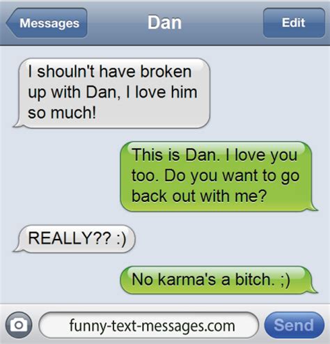 Karma S A Bitch Funny Text Funny Text Messages Pinterest Funny Texts And Humor