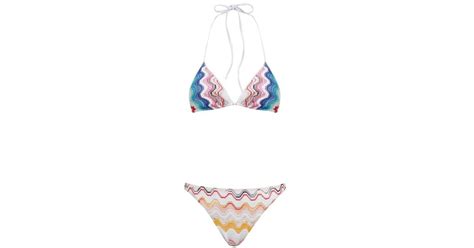 Missoni Triangle Bikini Set In White Lyst