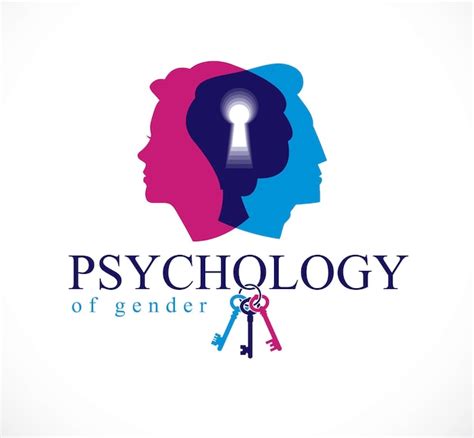 Premium Vector Gender Psychology Concept Created With Man And Woman Heads Profiles And Keyhole