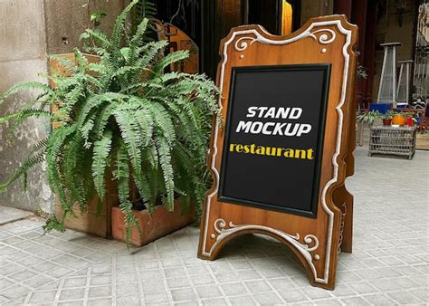 Premium Psd Restaurant Stand Logo Mockup