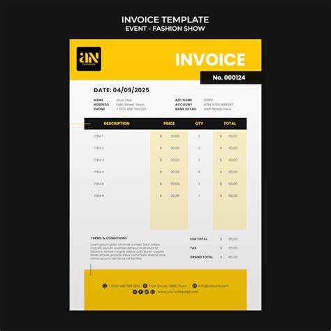 Premium Psd Fashion Event Invoice Template