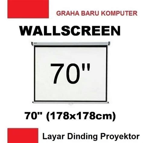 Jual Wallscreen Projector Layar Dinding Proyektor Manual Wall Screen