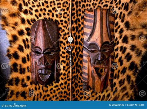 African Wooden Masks stock photo. Image of temple, painting - 286220430