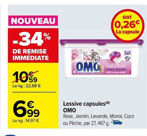 Promo Lessive Capsules Omo Chez Carrefour ICatalogue Fr