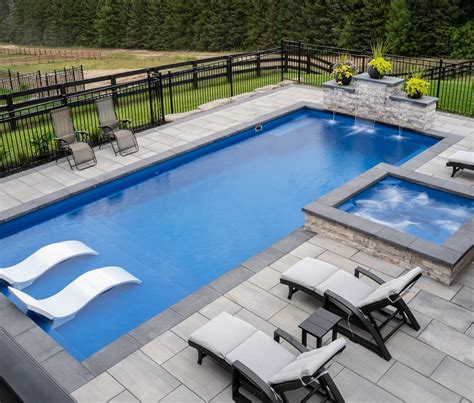 Fiberglass Pool With Hot Tub Whirlpool Combination All Sizes Pool Council Toronto Ontario