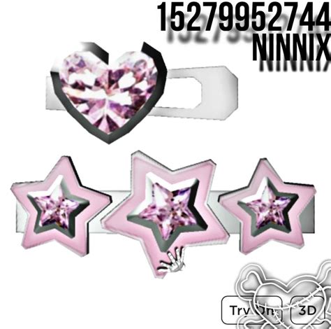 Pink Diamond Heart Star Hairclips V Silver In Pink Diamond