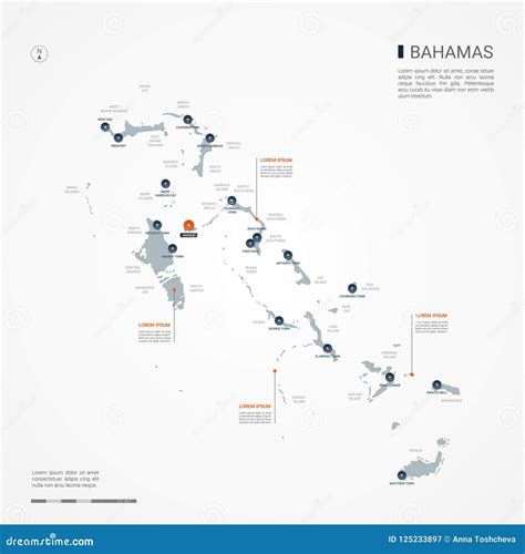 Infographic For The Bahamas Detailed Map Of The Bahamas With Flag