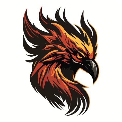 Phoenix Head Mascot Esport Logo Vector Illustration With Isolated