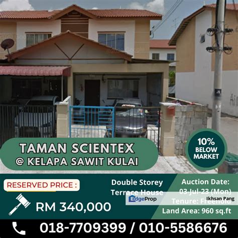 Taman Scientex Kelapa Sawit Kulai Double Storey Terrace House For