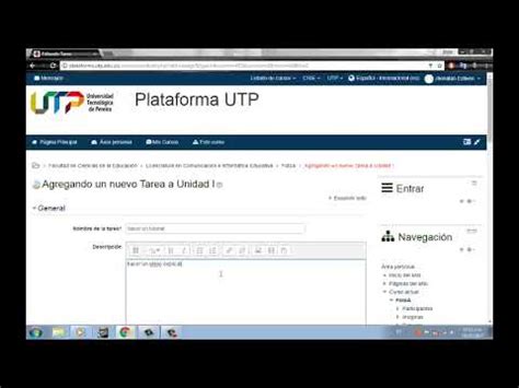 Como Crear Una Tarea En Moodle Youtube