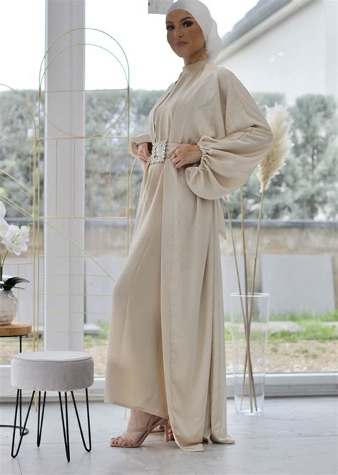 Abaya Sahra Nude Satinée SB Designn
