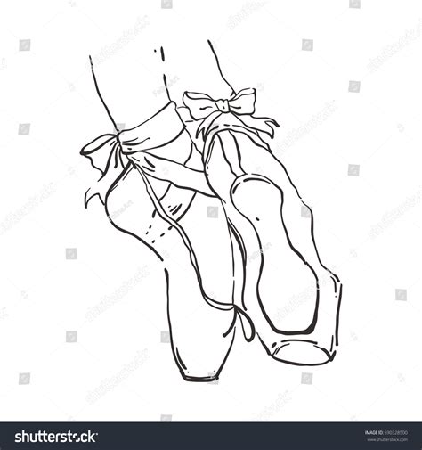 Vector Hand Drawn Ballet Shoes Points Stock Vector Royalty Free