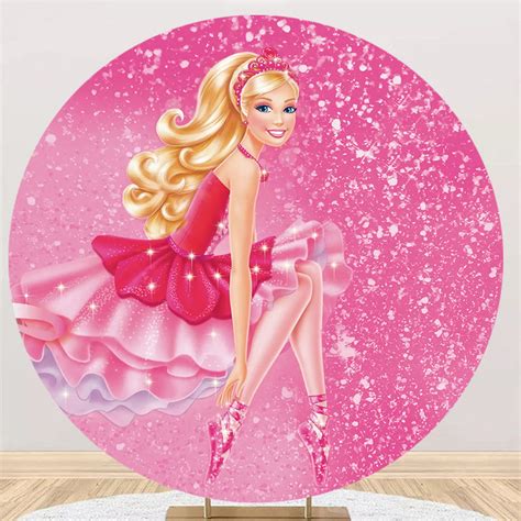 Customize Barbie Photo Backdrops Cover Girls Round Backdrop Birthday P