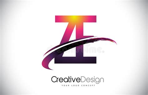 Logotipo Roxo Da Letra De ZE Z E Projeto Do Swoosh Magenta Criativa