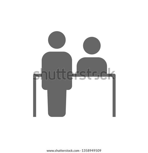 Customer Service Desk Icon Flat Style Stock Vector (Royalty Free ...