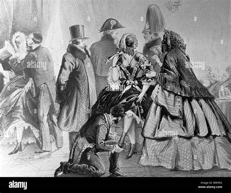 Reproduction Of Lithograph Guests Leaving After A Masquerade Party 1860