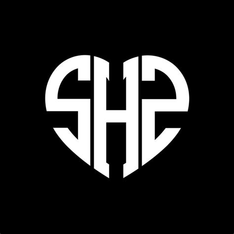 Shz Creative Love Shape Monogram Letter Logo Shz Unique Modern Flat