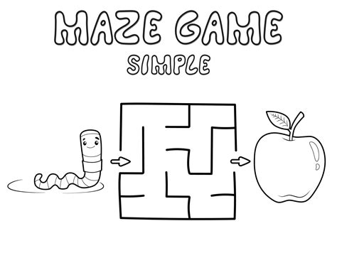 Simple Maze puzzle game for children. Outline simple maze or labyrinth ...