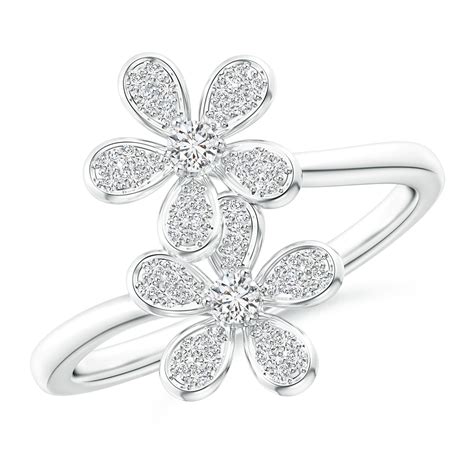 Diamond Five Petal Flower Fashion Ring Angara