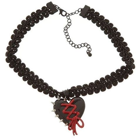 Black And Red Heart Spike Choker Hot Topic Liked On Polyvore