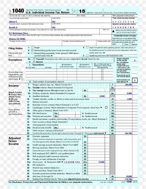 Form 1040 IRS Tax Forms Internal Revenue Service Tax Return, PNG, 850x1100px, Form 1040, Area ...