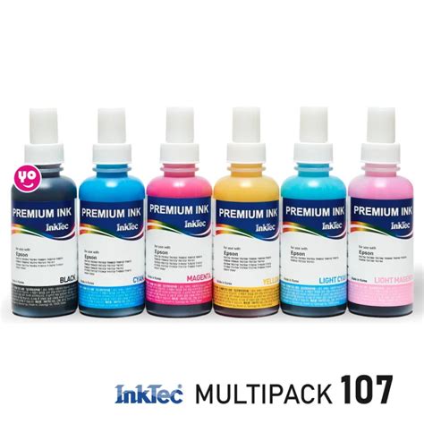 Tinta 107 Inktec Para Epson EcoTank Multi Pack 6 Botellas De 100 Ml