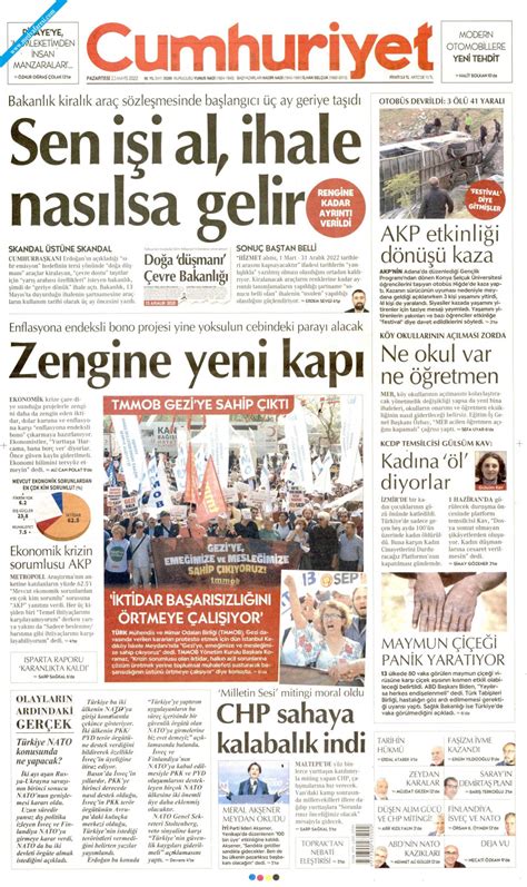 Cumhuriyet Gazetesi May S Pazartesi