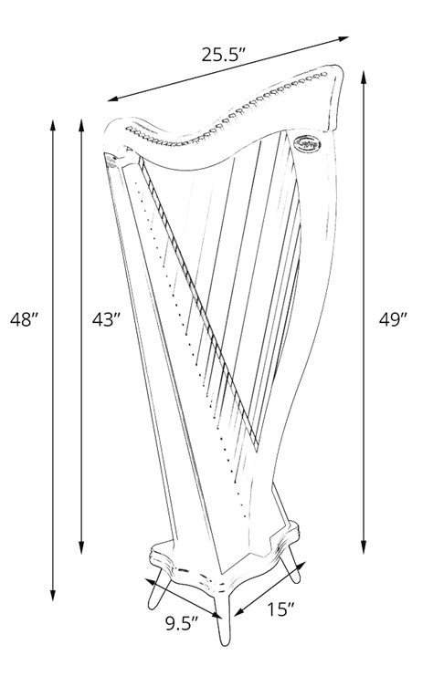 Ravenna 34 Lever Harp Dusty Strings