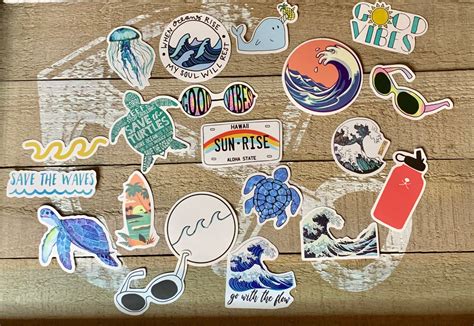 Beach Life Sticker Pack 20 Total Waterproof Etsy