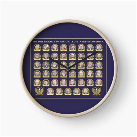 Presidents Of The United States Of America Design Two Clock For Sale By Mackaycartoons