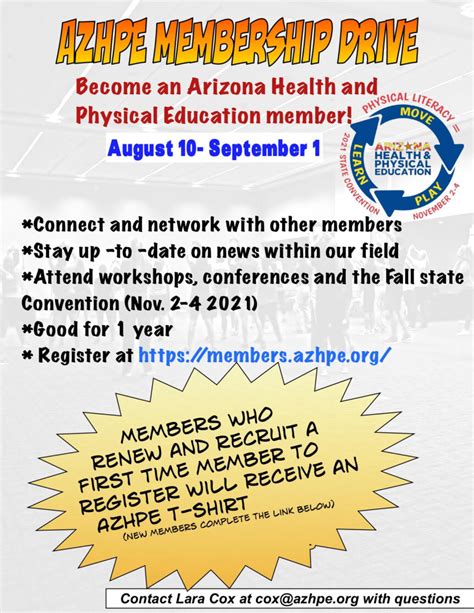 Membership Drive | Arizona Health and Physical Education