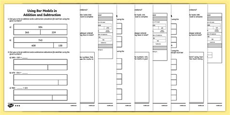 Bar Modelling Worksheet Pack Primary Resource Twinkl