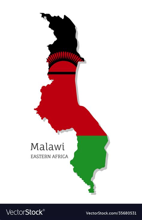 Map Malawi With National Flag Royalty Free Vector Image