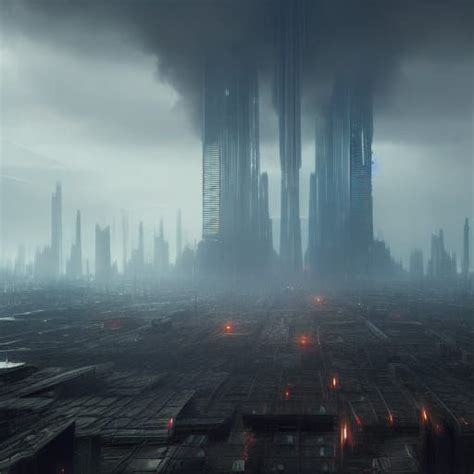 Dystopian Mega City I Rnightcafe