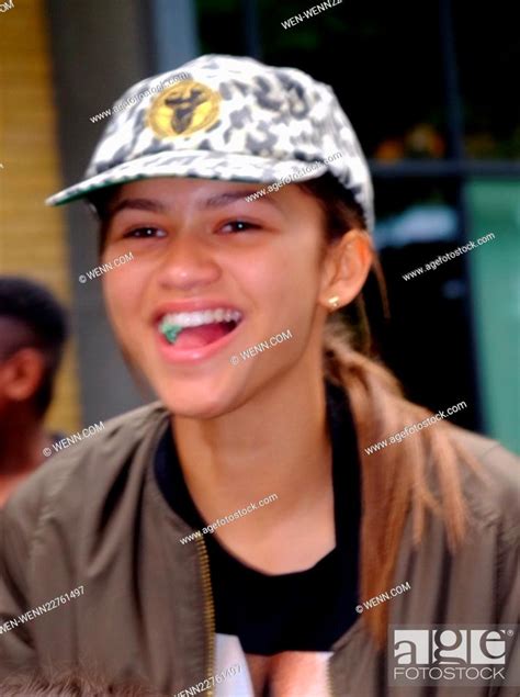 Disney Star Zendaya Coleman With Fans Outside A London Hotel Featuring